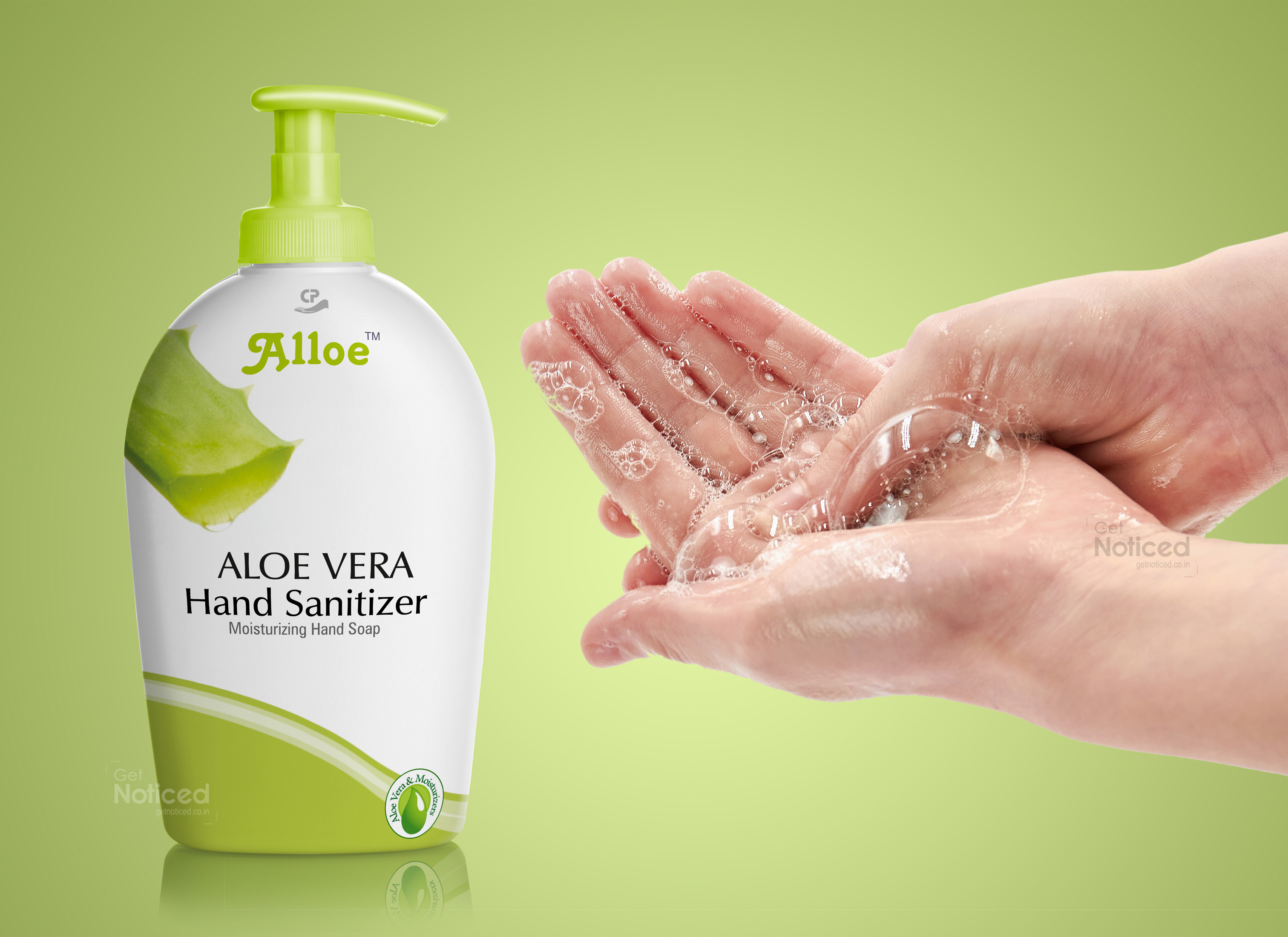 Alloe Hand Wash Packaging Design