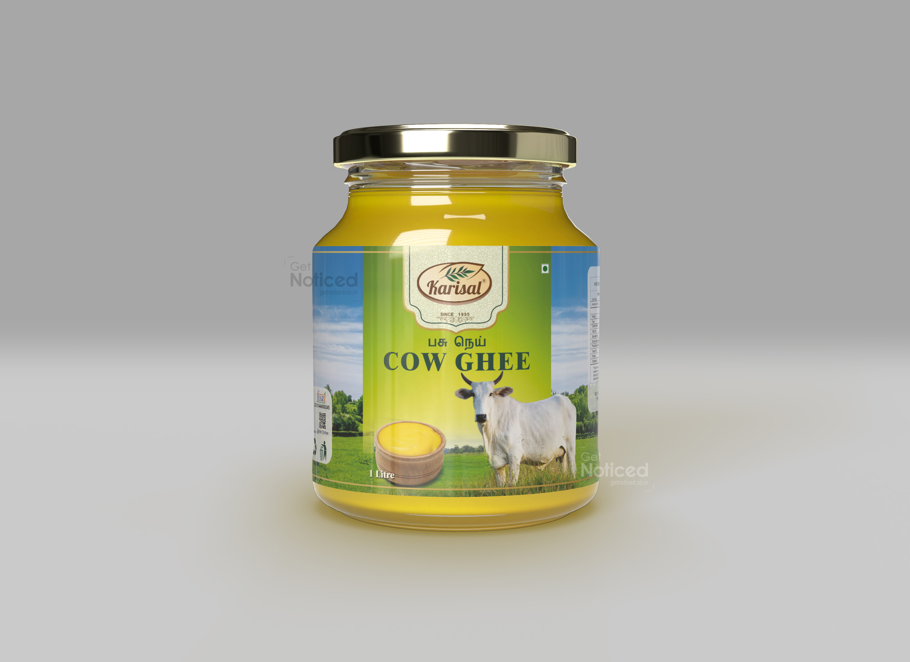 Karisal Cow Ghee Packaging Lable Design