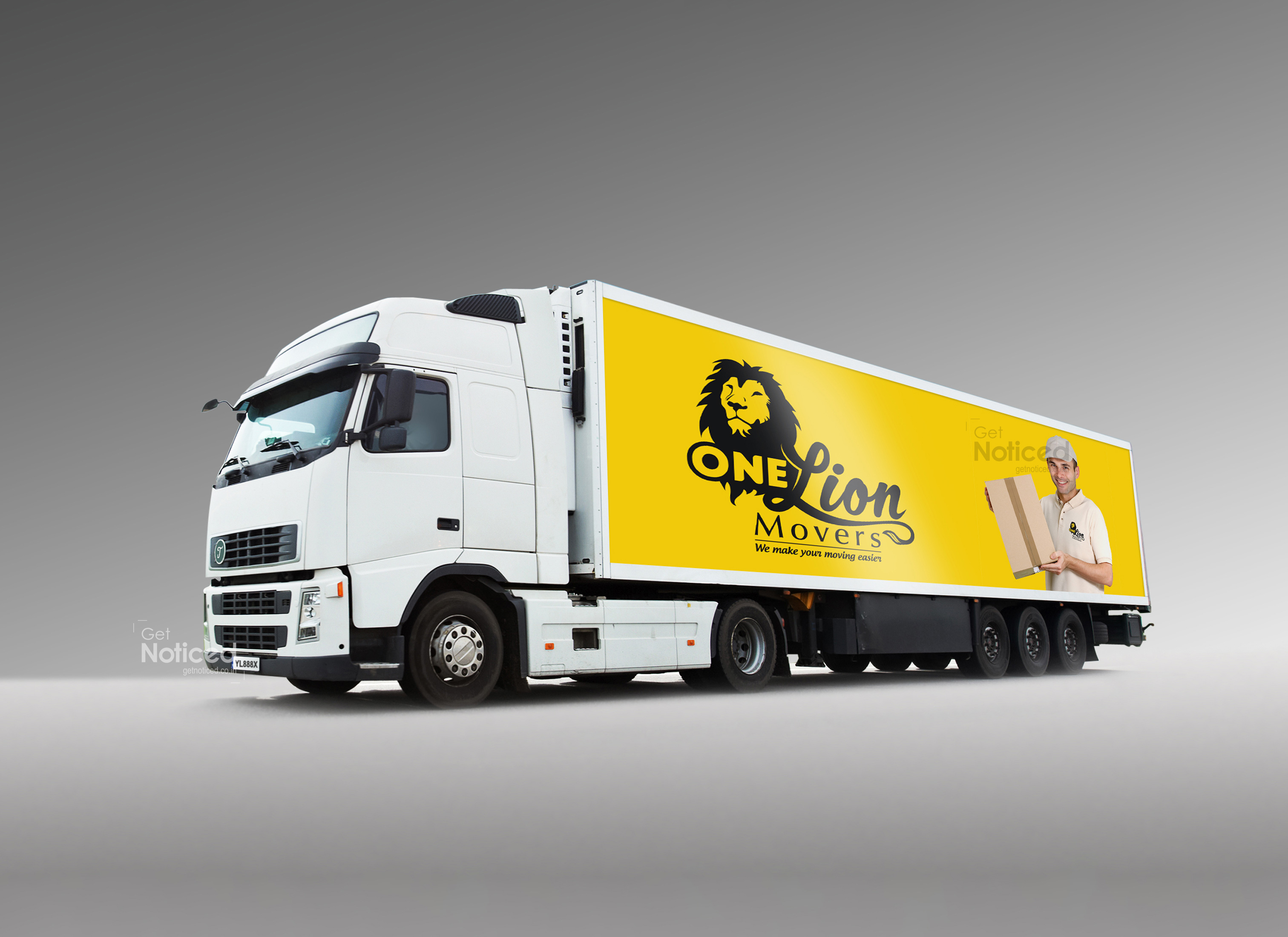 One Lion Movers Logo Design