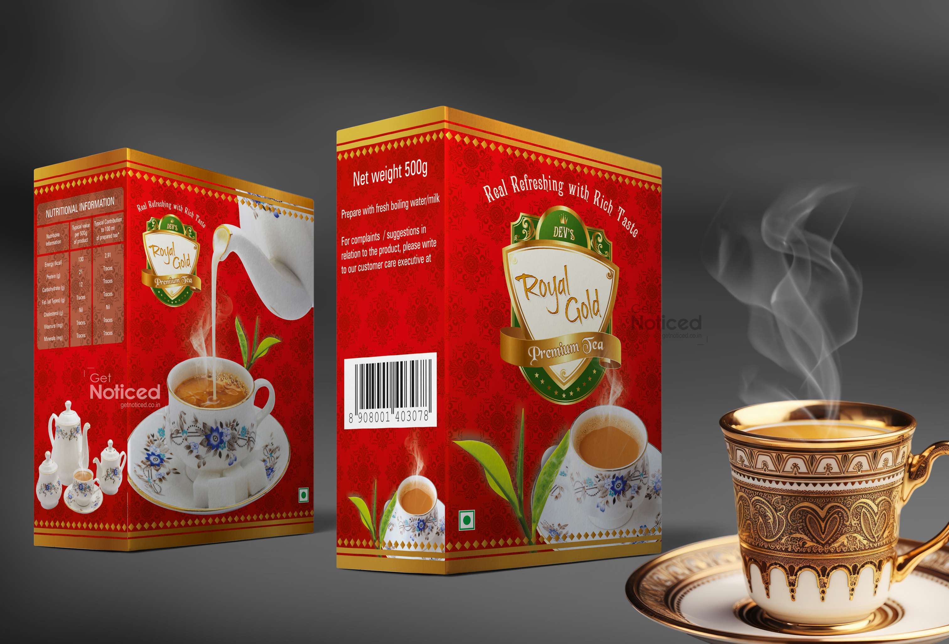 Royal Gold Tea Packaging Design