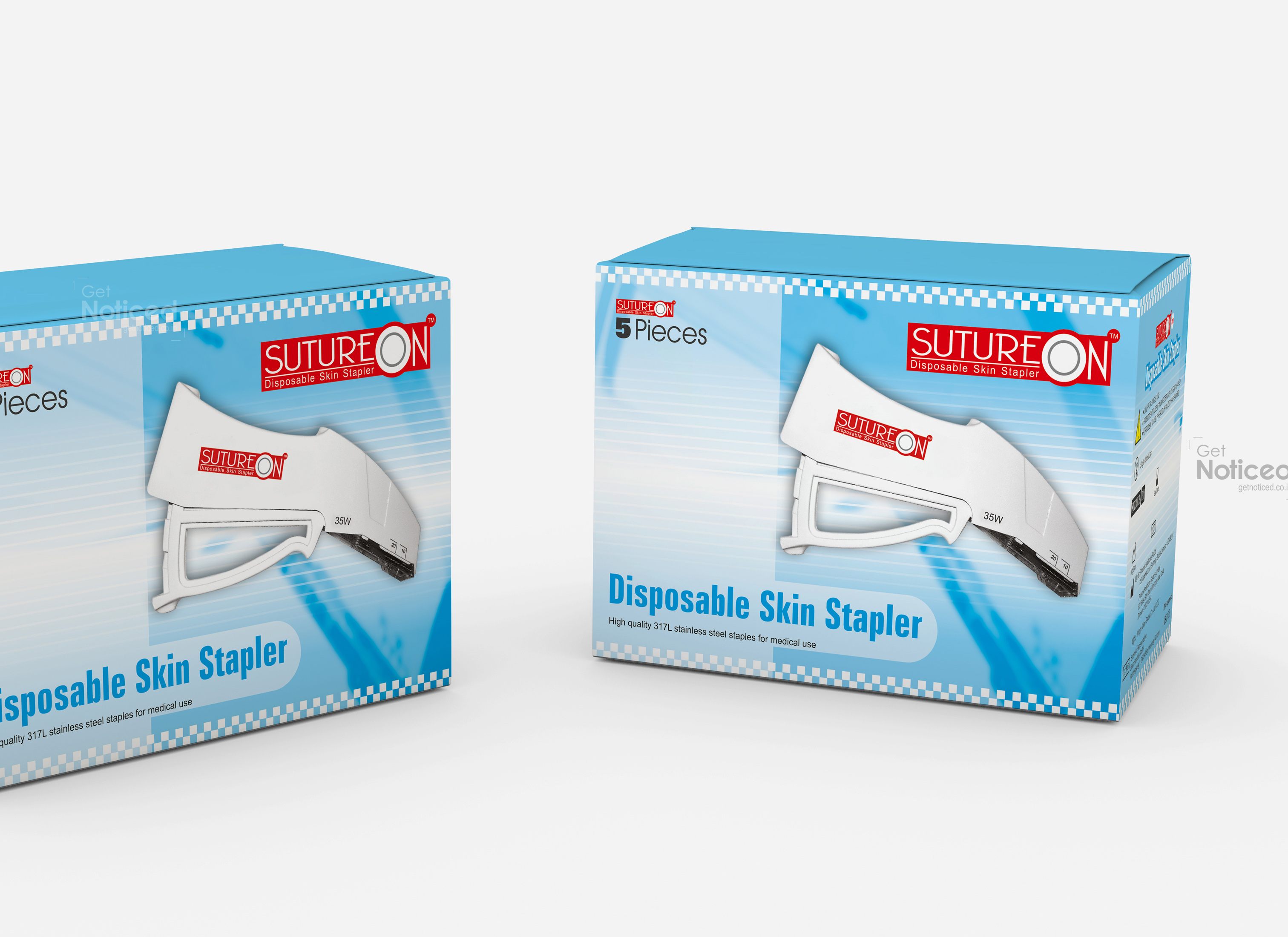 sutureon skin stapler packaging design