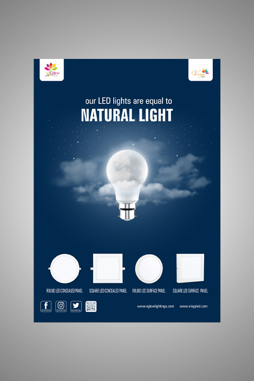 Vglow Led Light Magazine Ad Design