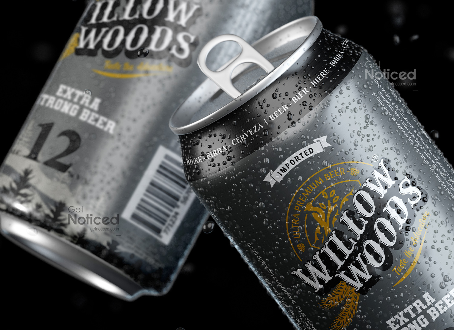 12 percent beer can packaging design for Willow Woods strong brewery product design