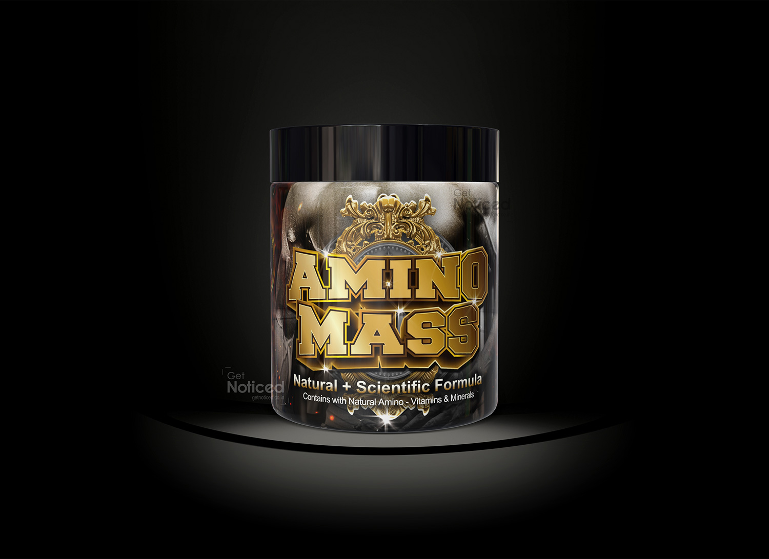 Aminomass Bottle Pack Label Design