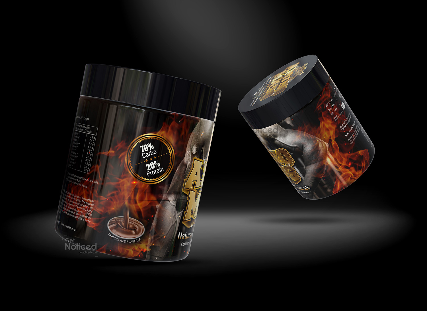 Aminomass Bottle Pack Label Design