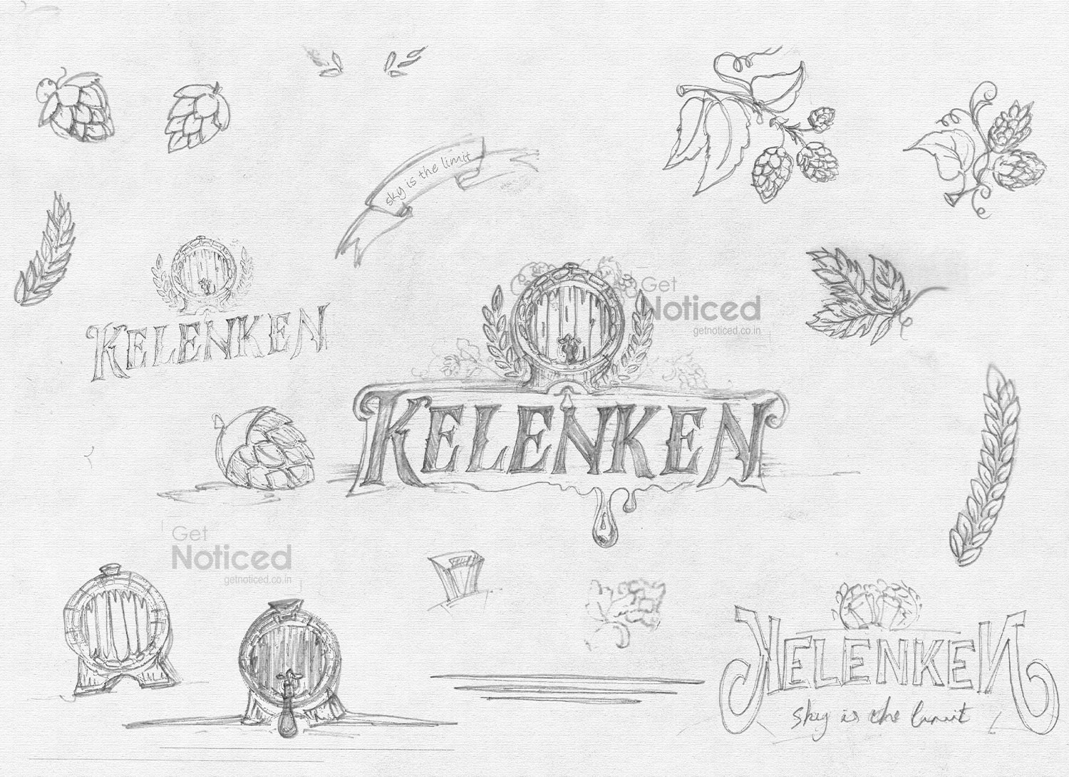 Kelenken brewery logo design with bold premium beer brand identity presentation