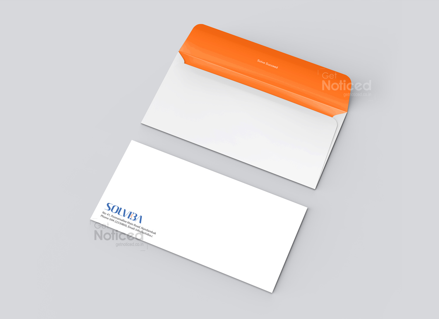 Complete business stationery design set for engineering firm SOLVIBA Technologies