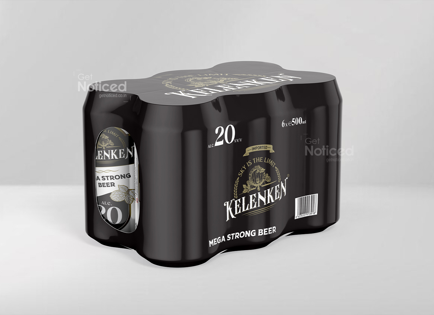 Shrink sleeve packaging design for Kelenken brewery premium beverage rollout