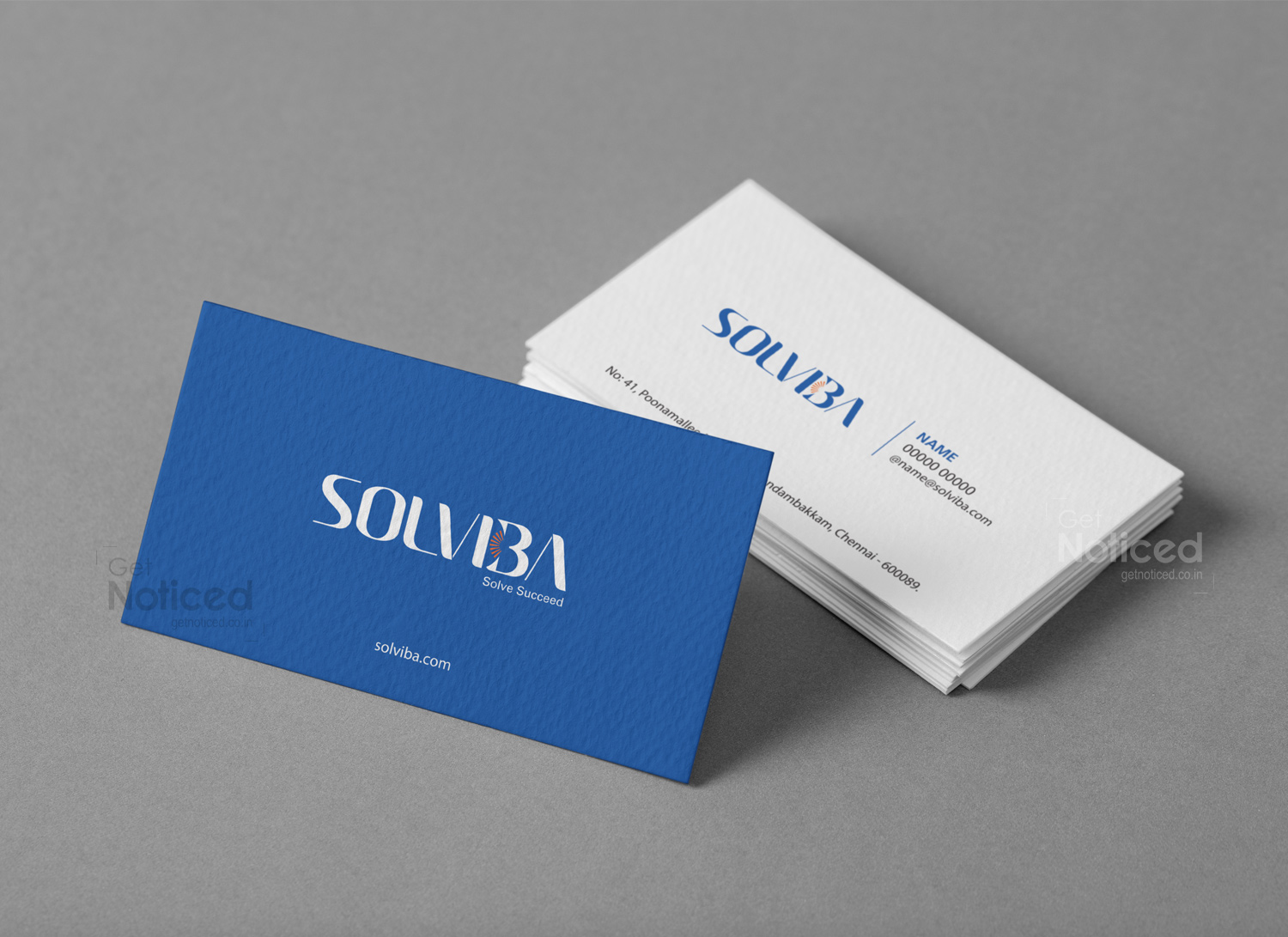 SOLVIBA business card design showcasing modern brand identity and corporate style