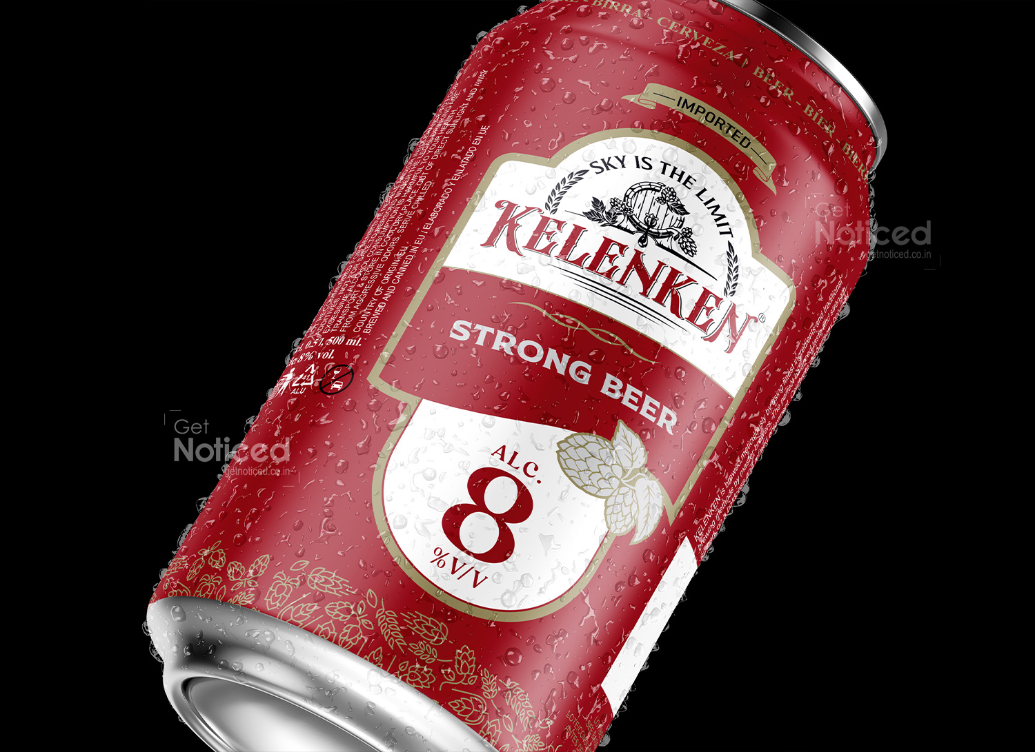 Strong beer can packaging design for Kelenken brewery product range branding