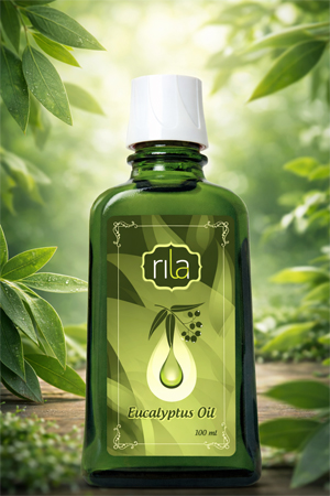 Eucalyptus Oil Bottle Label Packaging Design for Rila Naturals