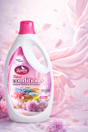 Fabric Conditioner Bottle Label Packaging Design for Ramys Brand