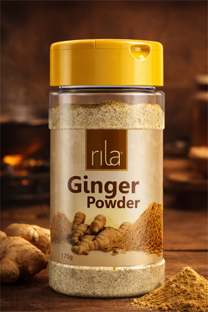 Ginger & Garlic Powder Bottle Label Design for Rila Spice Brand