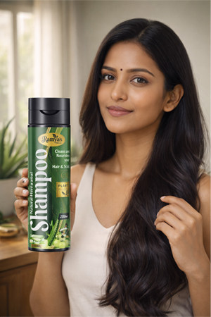 Herbal Shampoo Bottle Label Packaging Design for Ramys Naturals