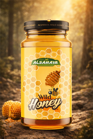Honey Bottle Label Packaging Design for Alsaraya Natural Honey