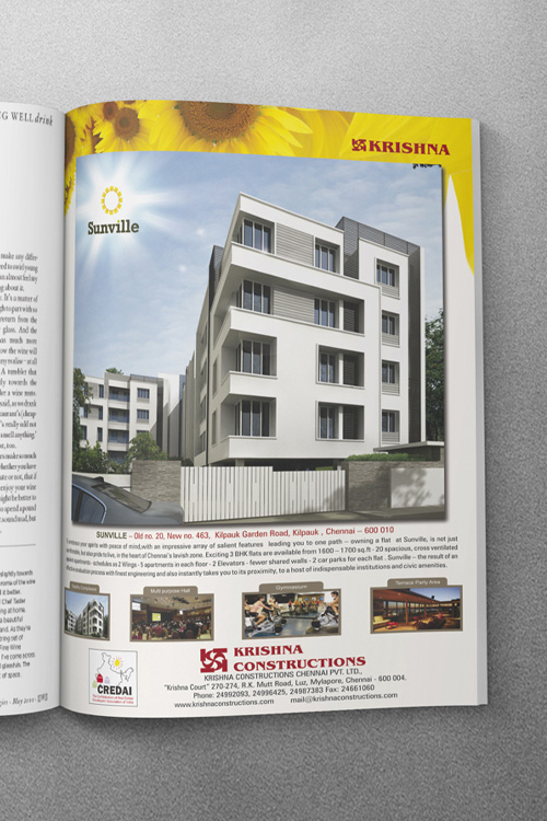 Krishna Constructions Magazine Ad Design