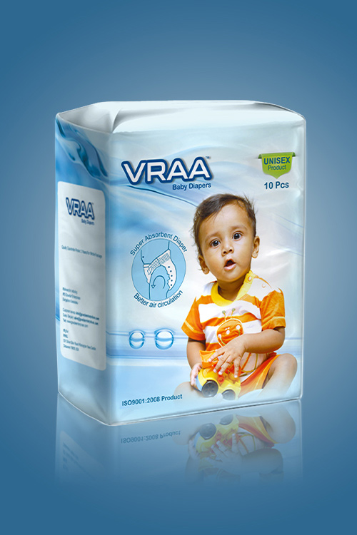 Vraa Baby Diapers Packaging Design